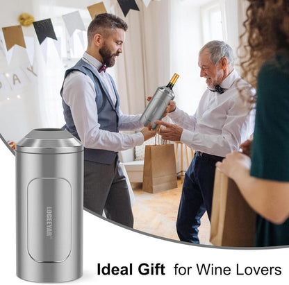 Flaschenkühler für Wein Champagner 750ml mit Deckel Edelstahl Silber