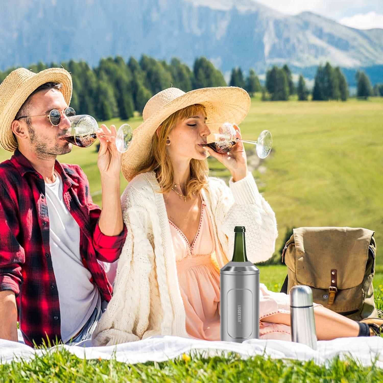 Flaschenkühler 750ml Edelstahl Doppelwandiger Champagner Wein-Eimer