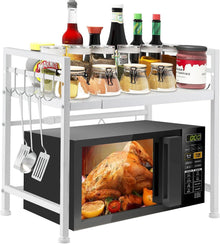 2-stufiges Mikrowellenregal aus Kohlenstoffstahl mit 10 Haken