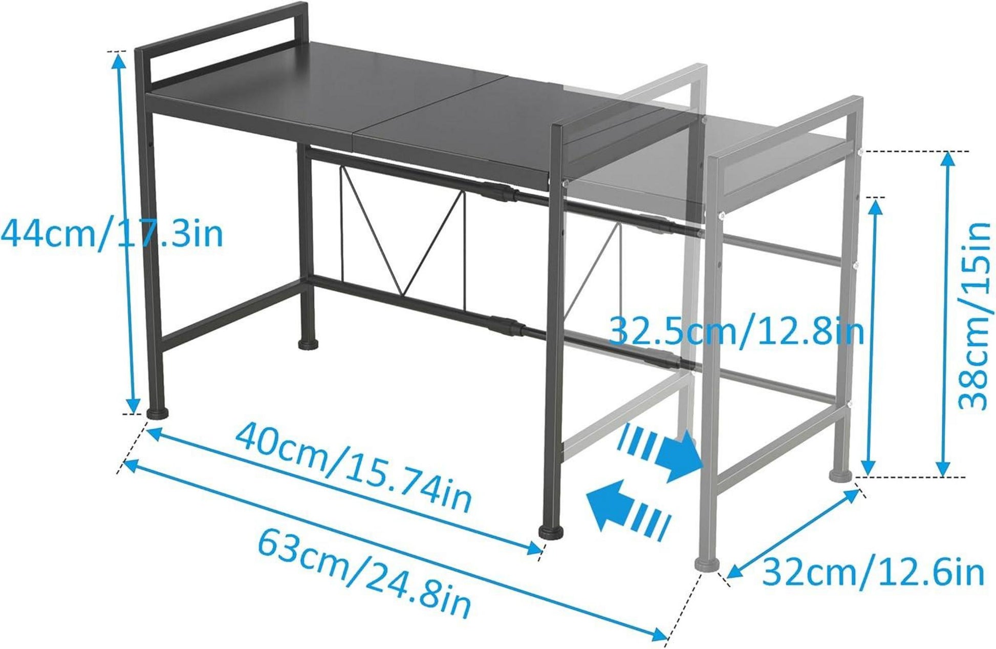 Mikrowellenregal erweiterbar 2-stufiger Organizer Kohlenstoffstahl 10 Haken