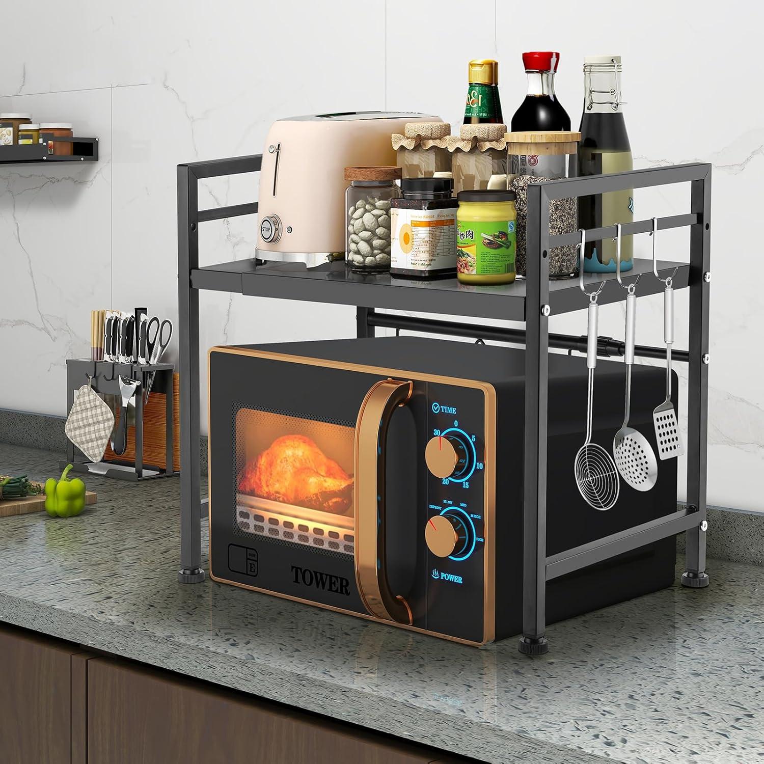 Erweiterbares 2-Stufiges Mikrowellenregal Organizer aus