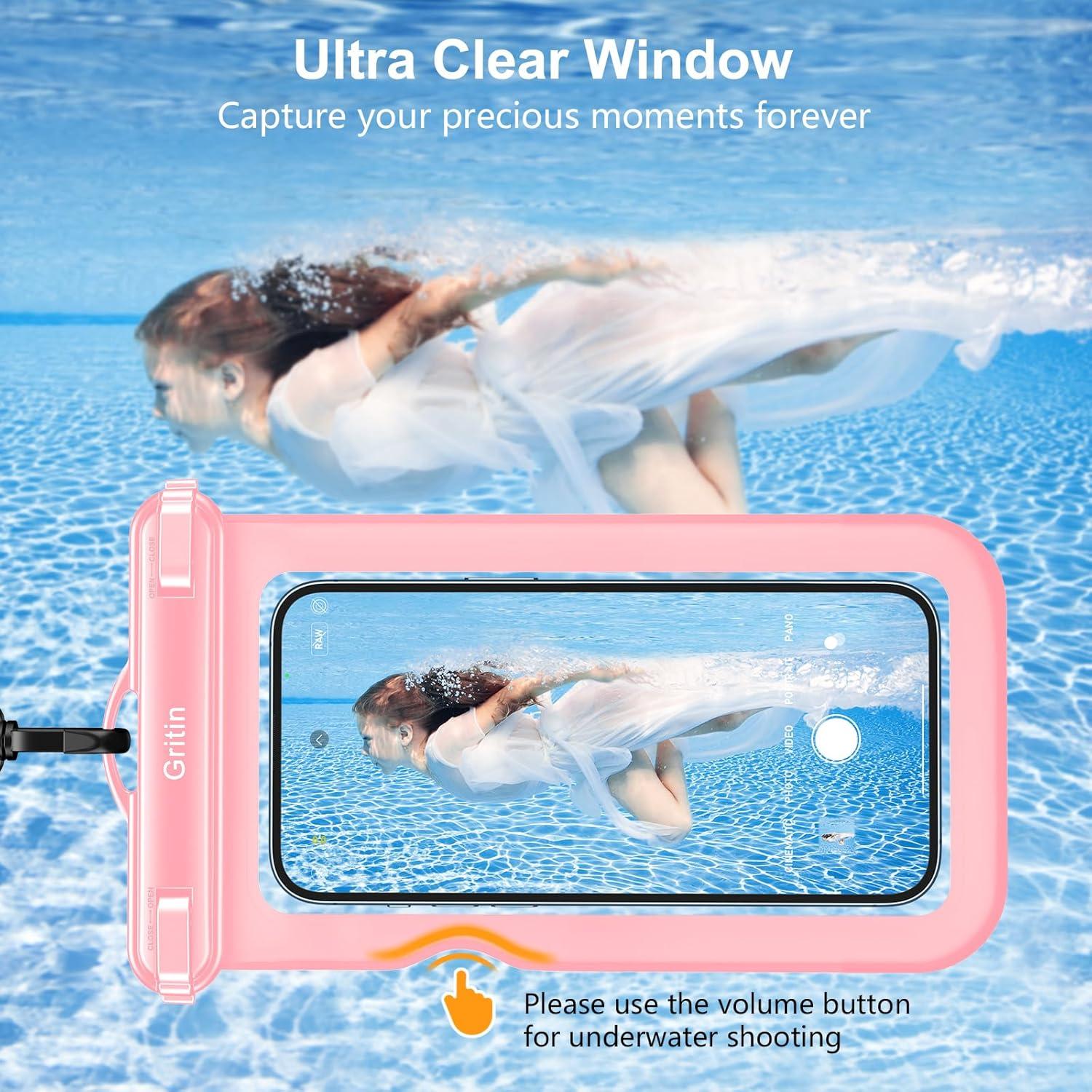 Wasserdichte Unterwasser Handyhülle 2er-Pack IPX8 für Smartphone bis