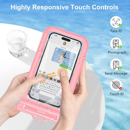 2er-Pack IPX8 wasserdichte Handyhülle für Smartphone bis 7'' - Blau & Pink