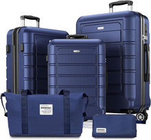 SHOWKOO Kofferset 5-teilig Hartschale ABS+PC Erweiterbar TSA-Schloss