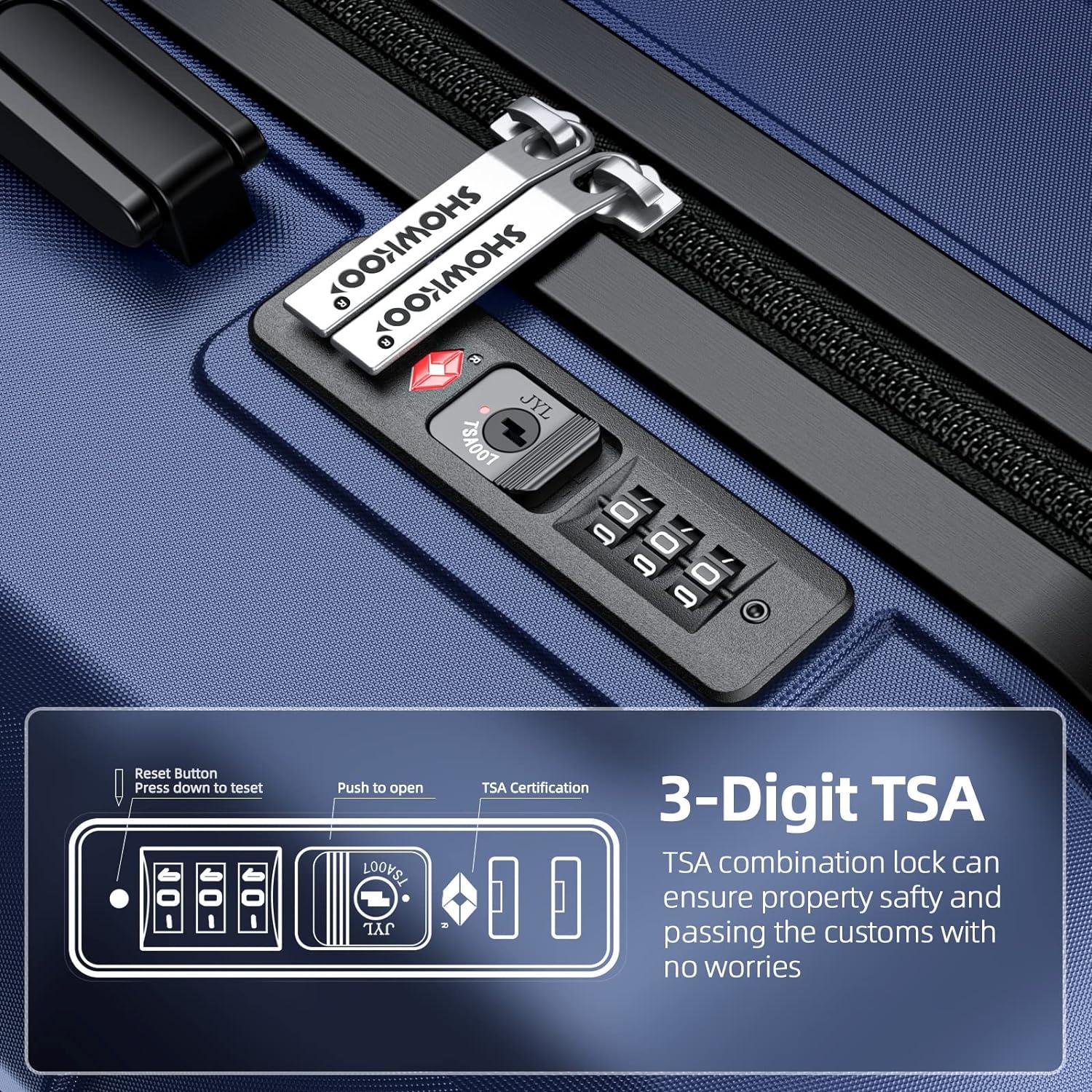 Kofferset 5tlg Hartschale Leicht ABS+PC 4 Rollen TSA-Schloss Reisetasche