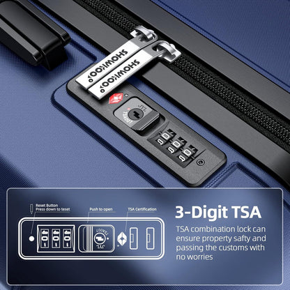 Kofferset 5tlg Hartschale Leicht ABS+PC 4 Rollen TSA-Schloss Reisetasche