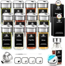 360° Rotation Gewürzgläser Set | 12 Gewürzdosen, 80 Etiketten | 120ml