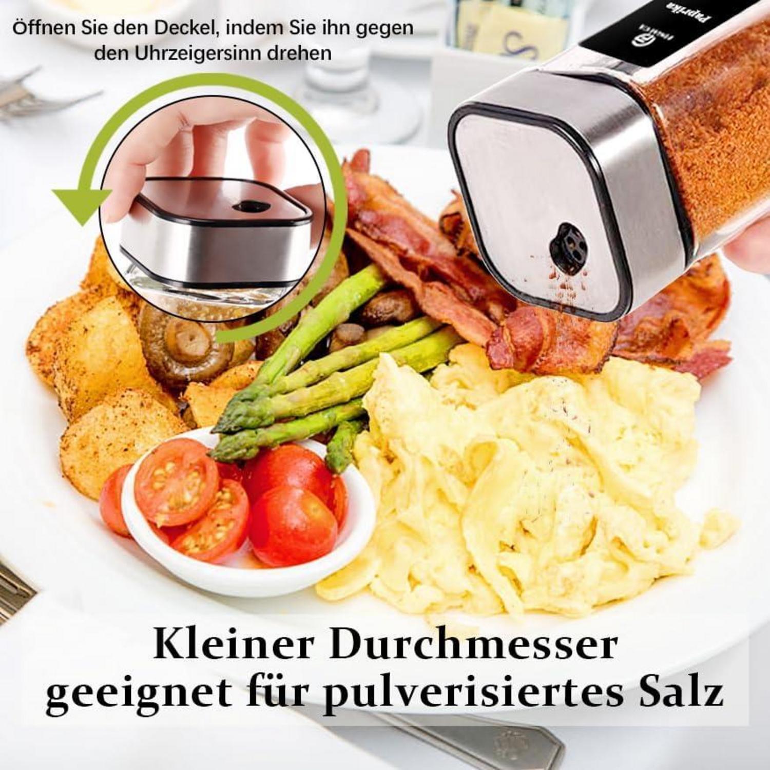 360° Rotation Gewürzgläser Set | 12 Gewürzdosen, 80 Etiketten | 120ml