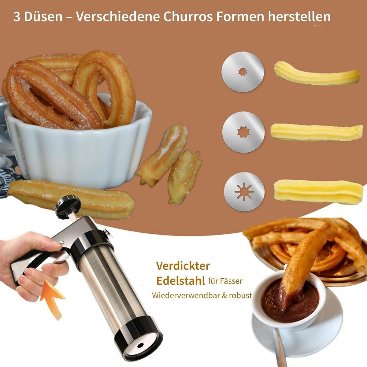 Churrera mit 3 Düsen – Für perfekte Churros & Dekorationen