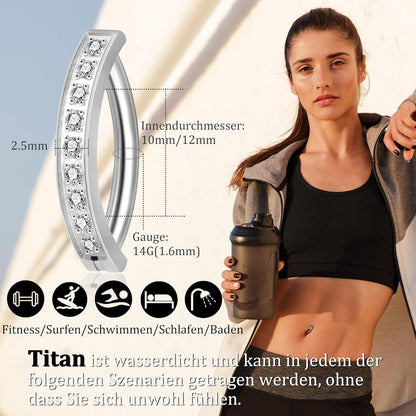 Candyfancy 14G Titan Bauchnabelpiercing Clicker Schwarz