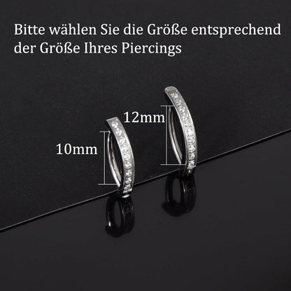 Titan Bauchnabelpiercing Clicker Schwarz Zirkonia 14G 10mm/12mm