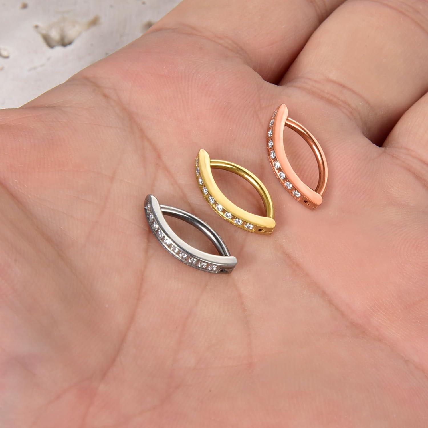 Bauchnabelpiercing Clicker Titan 14G Zirkonia Schwarz 10mm/12mm