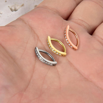 Bauchnabelpiercing Clicker Titan 14G Zirkonia Schwarz 10mm/12mm