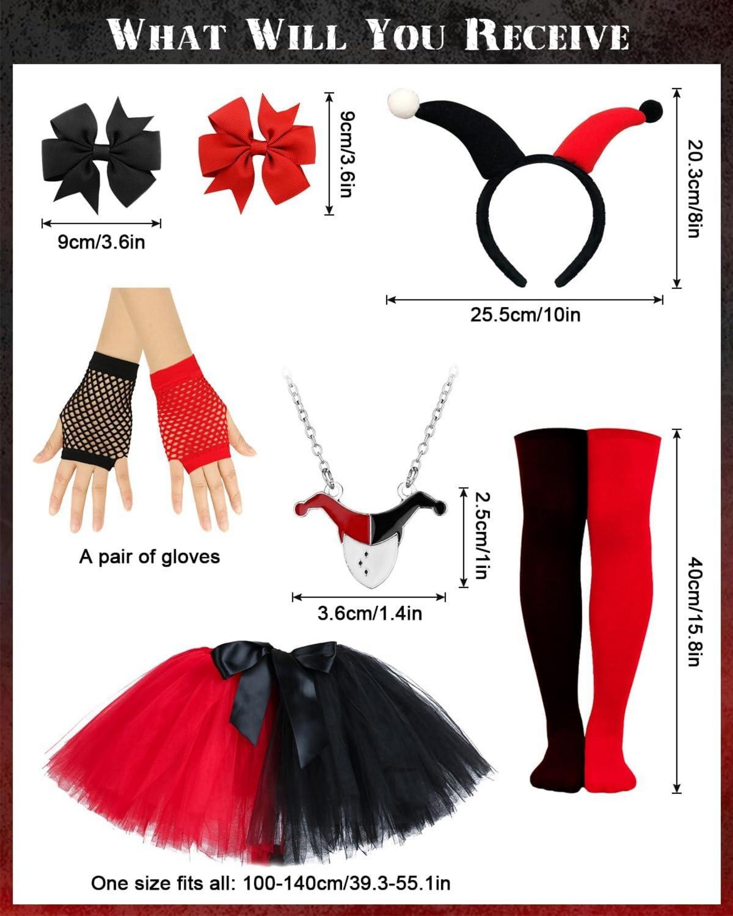 Harley Quinn Kinder Cosplay Kostüm Set Tutu Haarschleife