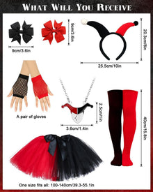 Harley Quinn Kinder Cosplay Kostüm Set Tutu Haarschleife