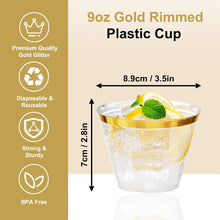 50 Goldrand Hartplastik Partybecher Mehrweg 270ml für