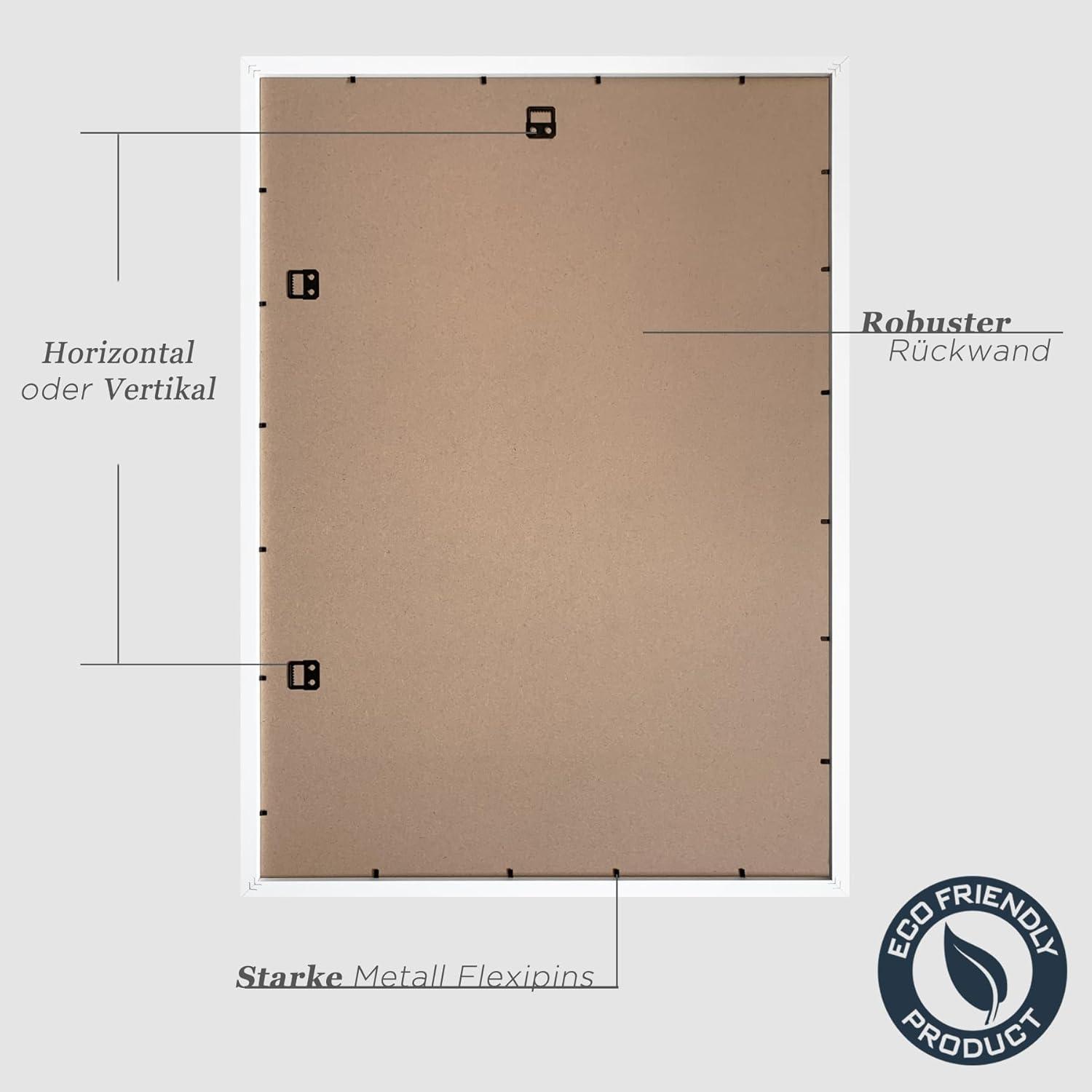 Bilderrahmen Set 50x70cm Weiß Holz Fotorahmen MDF 3er Set