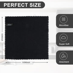 Microfaser Reinigungstuch Schwarz 25x25cm 12er Pack