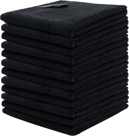 Microfaser Reinigungstuch Schwarz 12 Stück 30x30 cm Multifunktional