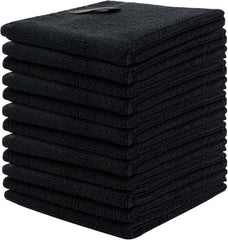 Microfaser Reinigungstuch Schwarz 12 Stück 30x30 cm Multifunktional