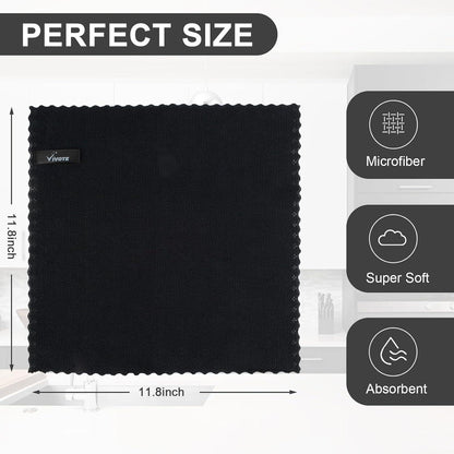 Microfaser Schwarz Reinigungstuch 30x30cm 12 Stück