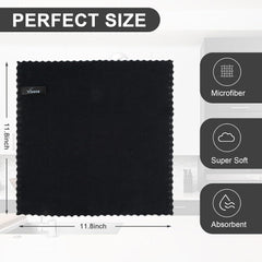 Microfaser Schwarz Reinigungstuch 30x30cm 12 Stück