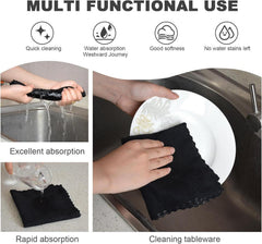 VIVOTE Microfaser Reinigungstuch Schwarz 12er Pack 30x30cm