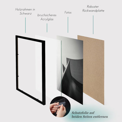 VUVUZULA Bilderrahmen Set 50x70cm Schwarz Holz Fotorahmen