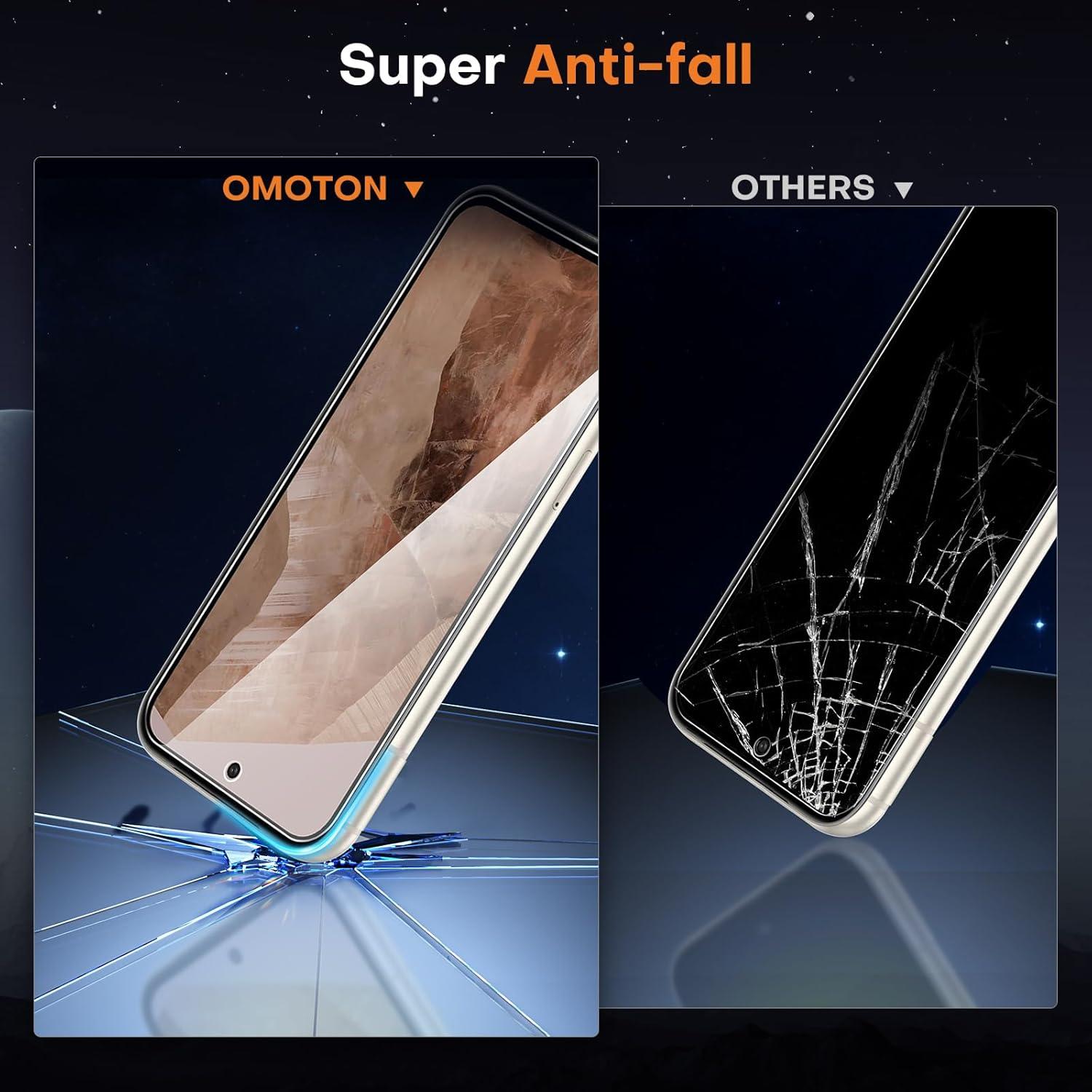 OMOTON Displayschutzfolie Google Pixel 8a 3 Stück 6.1 Zoll Panzerglas