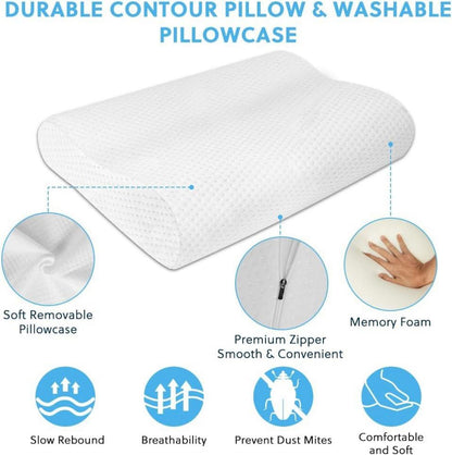 Orthopädisches Memory Foam Kopfkissen Weiß - Nackenstützkissen