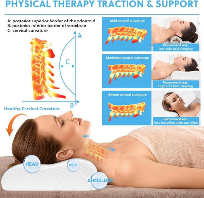 Memory Foam Orthopädisches Nackenstützkissen Weiß, Ergonomisches Schlafkissen