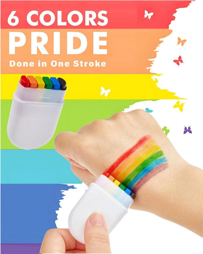 Regenbogen Schminke Set Gay Face Paint 6 Farben LGBT Pride Parade Party Makeup