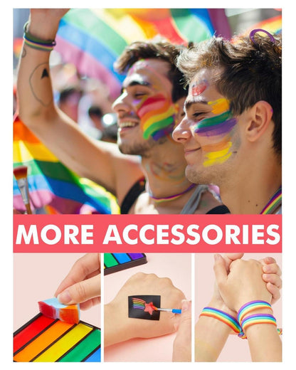 Regenbogen Schminke Set 6 Farben Face Paint LGBT Pride Armband Parade