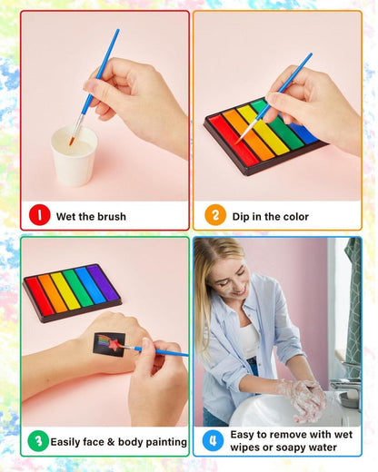 Regenbogen Schminke Set 6 Farben Armband LGBT Flagge Stift