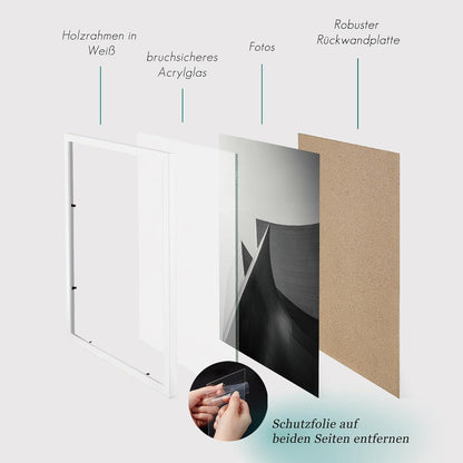 Bilderrahmen 40x50cm Weiß Holz Fotorahmen 3er Set