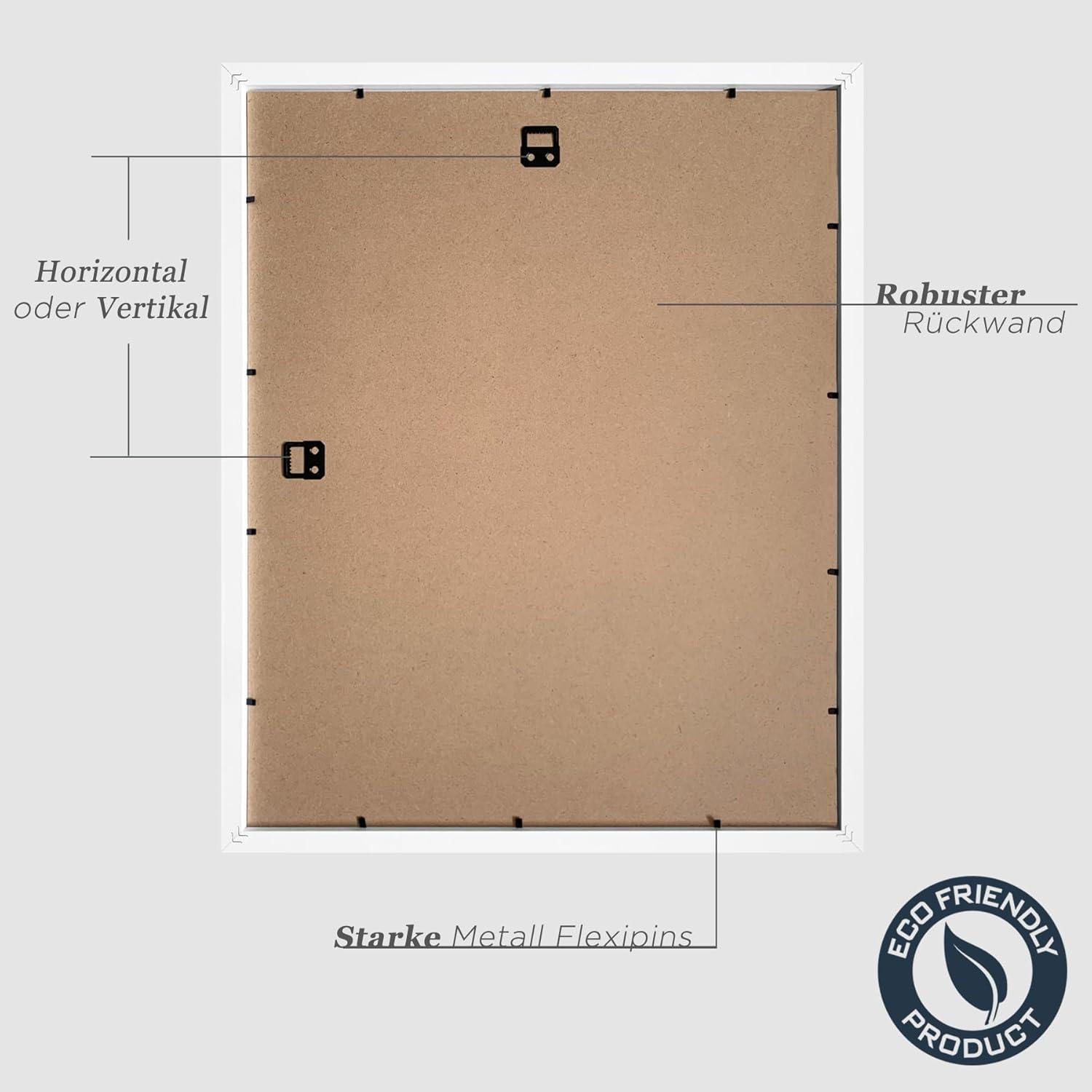 Bilderrahmen 40x50cm Weiß Holz Fotorahmen MDF Rahmen 3er Set