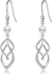 Perlenohrringe 925 Sterling Silber 5mm hängend Damen Ohrhänger