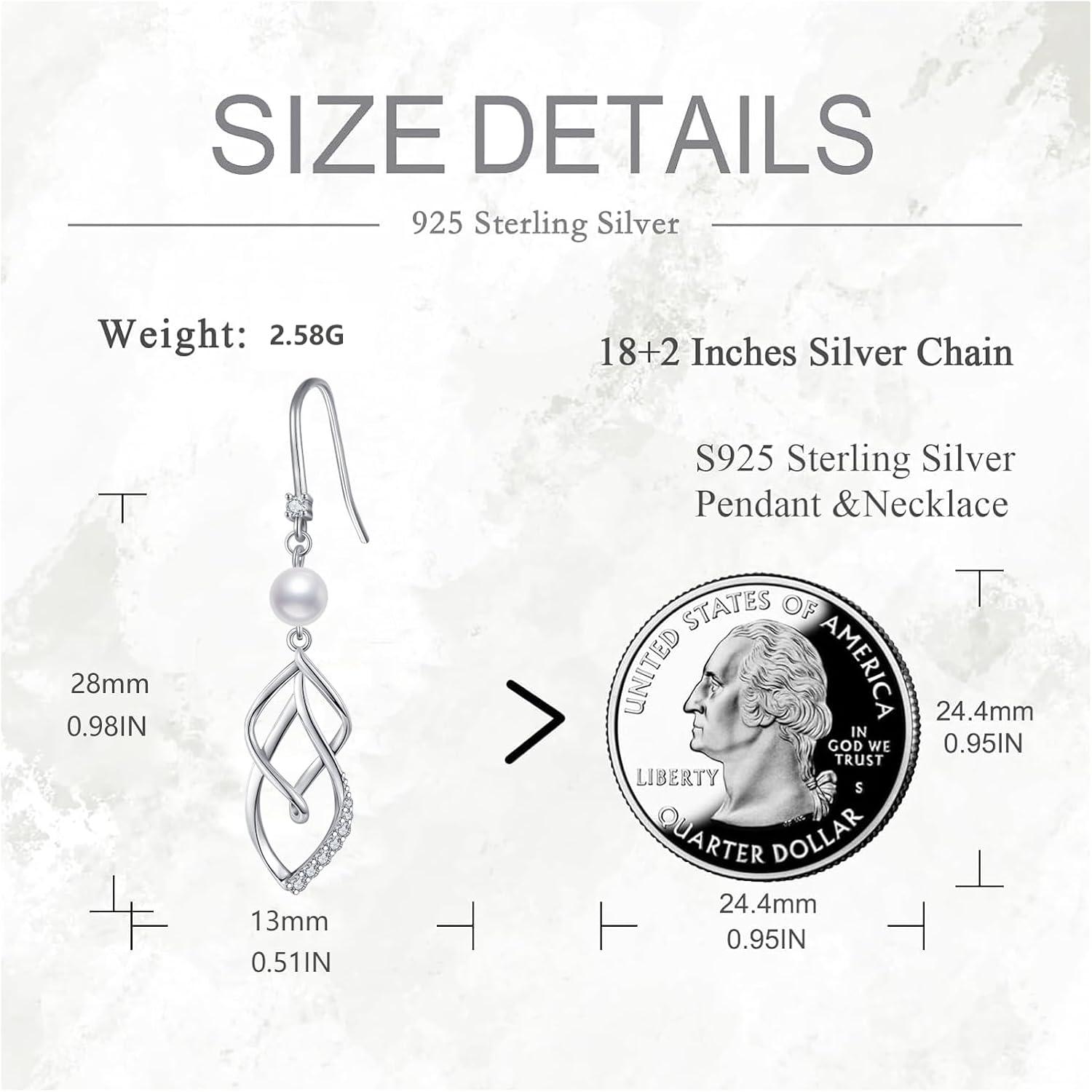 Perlenohrringe 925 Silber Damen hängend Ohrhänger 5mm Perlen