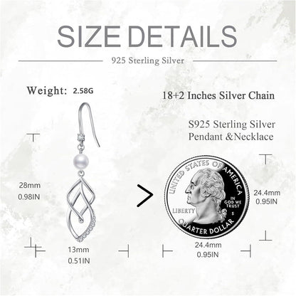 Perlenohrringe 925 Silber Damen hängend Ohrhänger 5mm Perlen