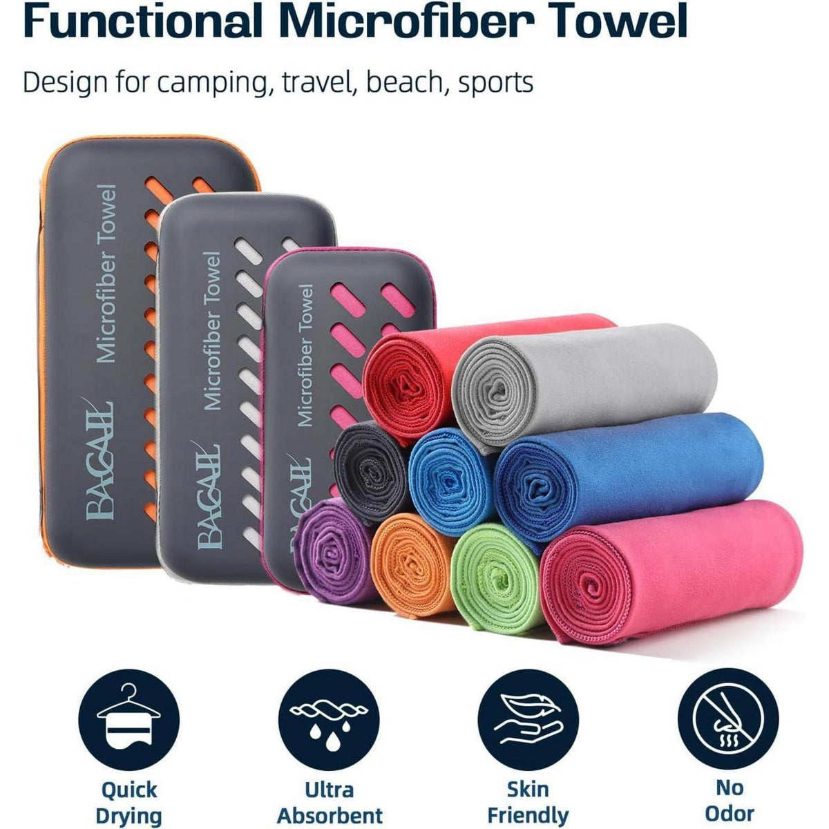 Mikrofaser Handtuch Seeblau M - Schnelltrocknend & Kompakt