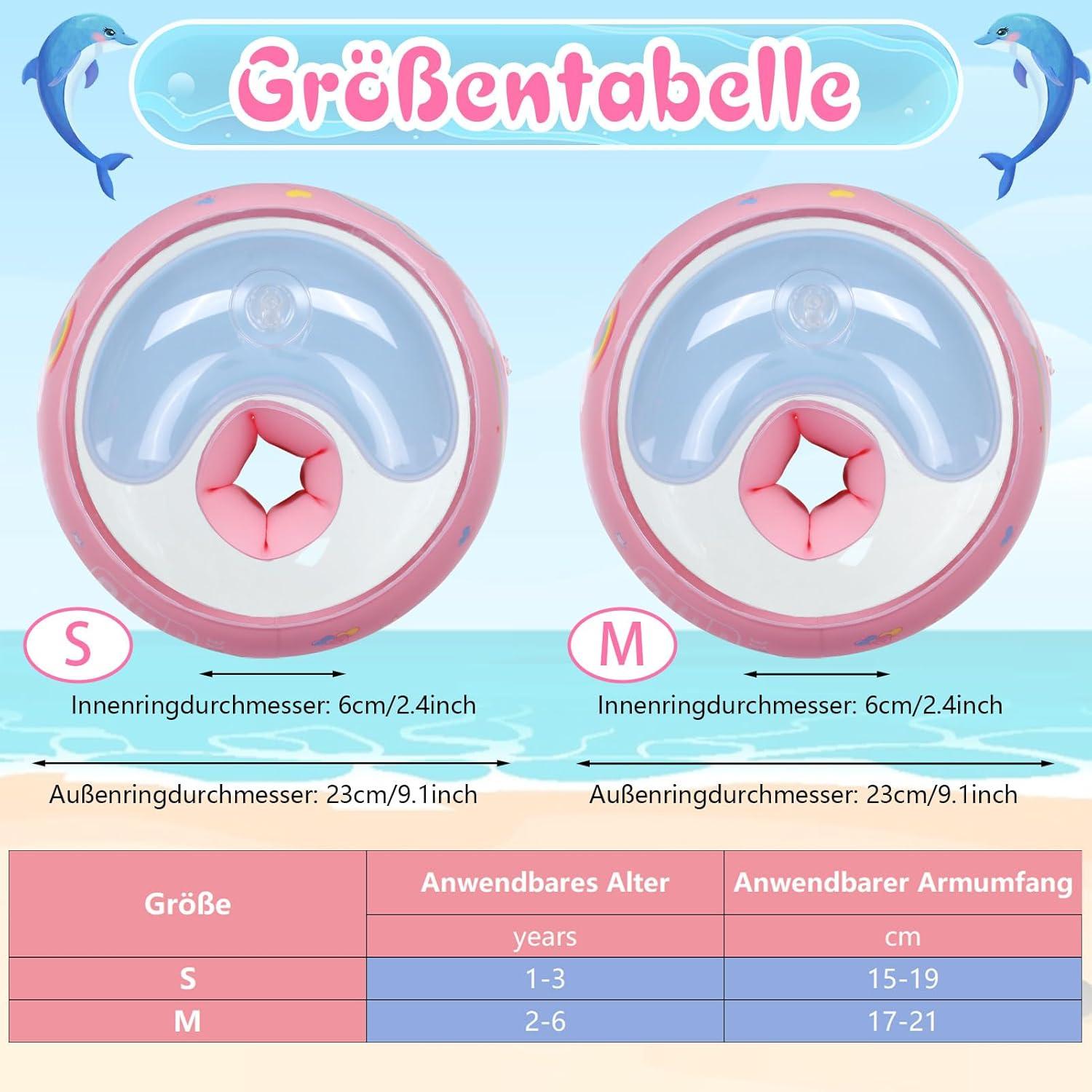 Schwimmflügel Kinder Schwimmhilfe Armringe 1-6 Jahre Pink