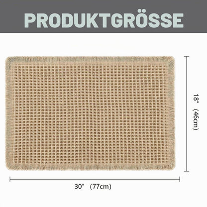 Badematte Waffelmuster, saugfähig & rutschfest, braun 46x77 cm