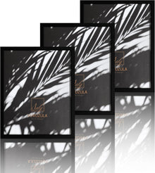 Bilderrahmen Schwarz 40x50cm Holz Fotorahmen 3er Set MDF