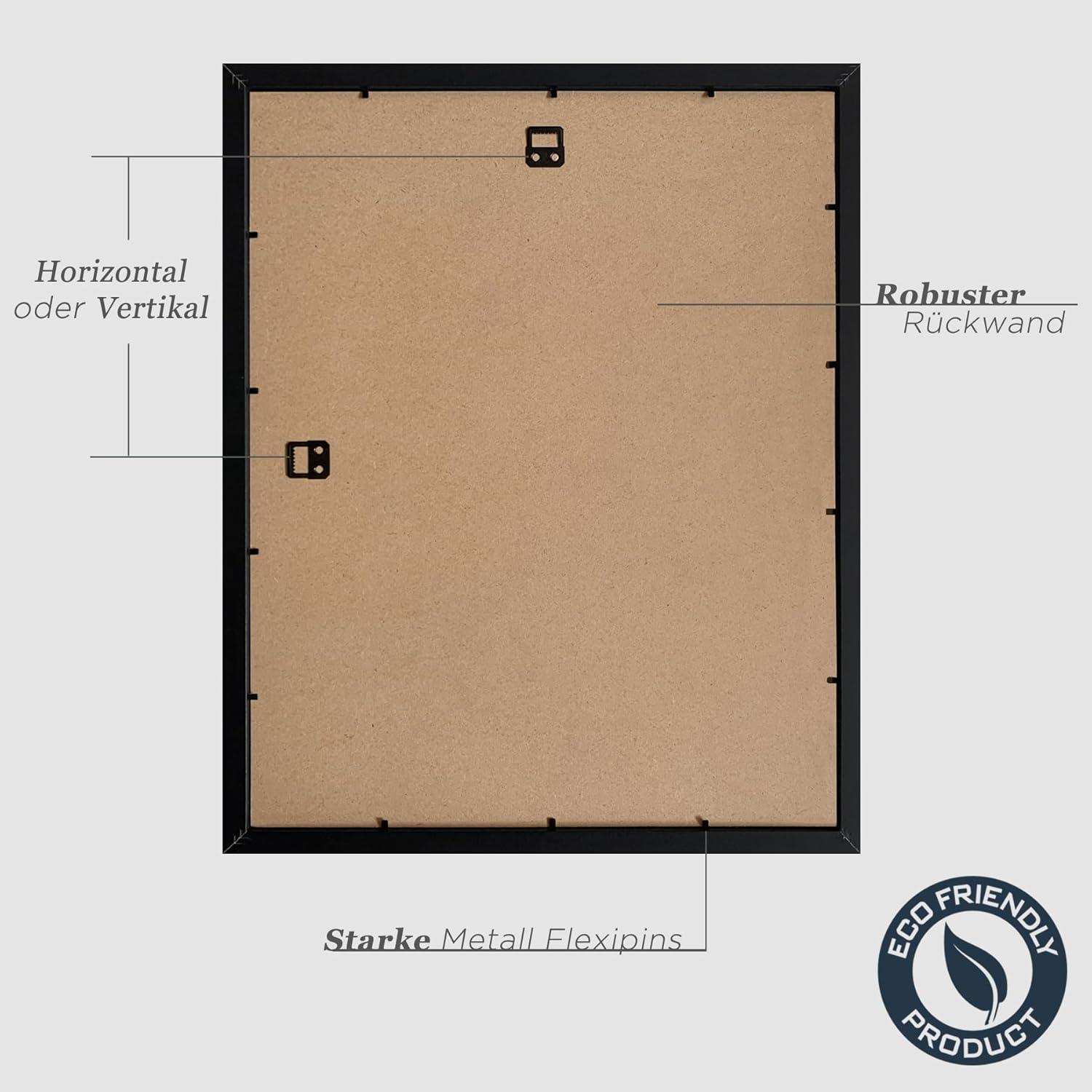 Bilderrahmen Schwarz 40x50cm Holz Fotorahmen 3er Set MDF