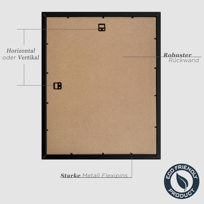 Bilderrahmen Schwarz 40x50cm Holz Fotorahmen 3er Set MDF