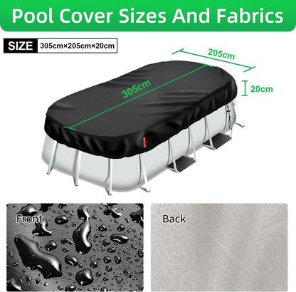 Poolabdeckung Rechteckig Solar Uv-Schutz Kordelzug 305x205 Stabilität