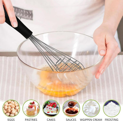 Schneebesen 2 Stück, 31cm Edelstahl Handrührer mit Kugelkern