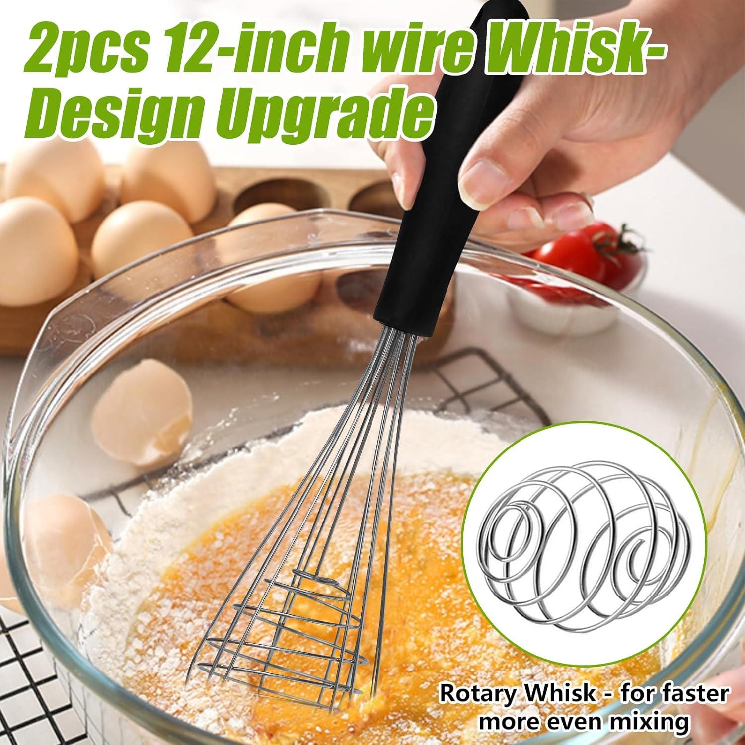 2er Set Schneebesen Edelstahl mit Kugelkern