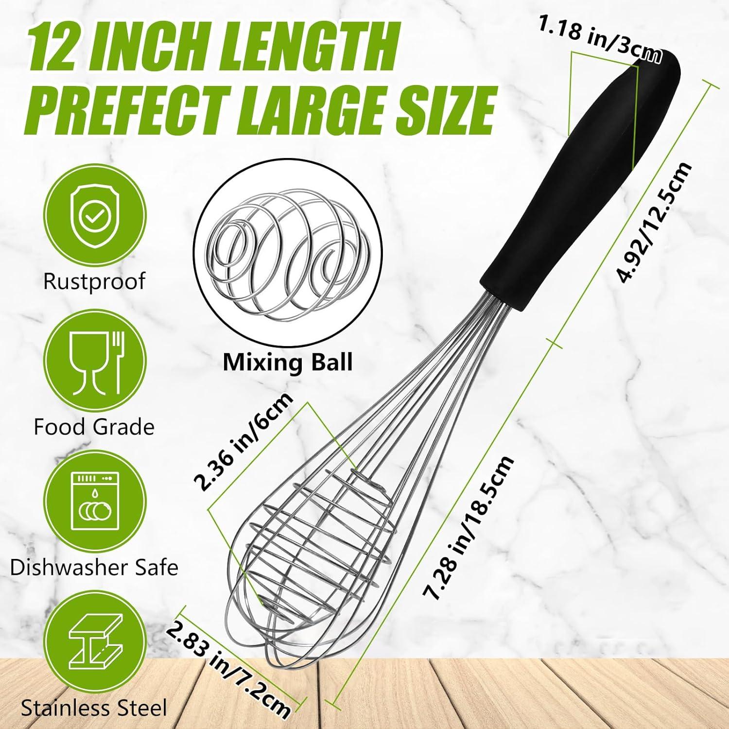 Schneebesen Edelstahl 2pcs 31cm Handrührer Kugelkern Silikon Mischkugeln