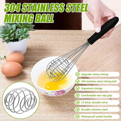 Schneebesen Edelstahl 31cm 2er Set mit Kugelkern Silikon Griffen